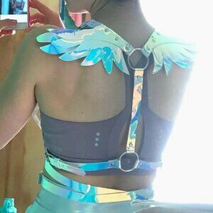 Enchanted Fairy Wings Iridescent butterfly wings belt harness rave Cosplay elf